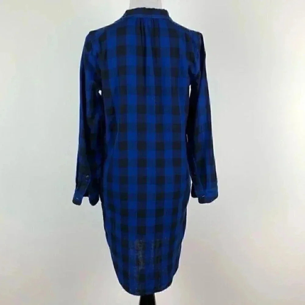 Madewell latitude shirt dress XXS black blue E1510 - Picture 6 of 16